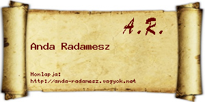 Anda Radamesz névjegykártya